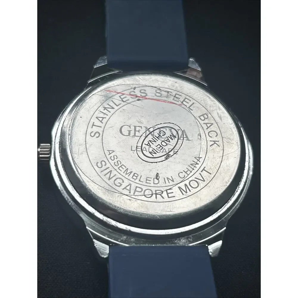 Geneva Blue Zebra Print Dial Quartz Watch